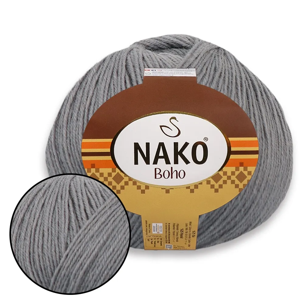 Nako Boho, Серый №12535 – купить | Candy Yarn