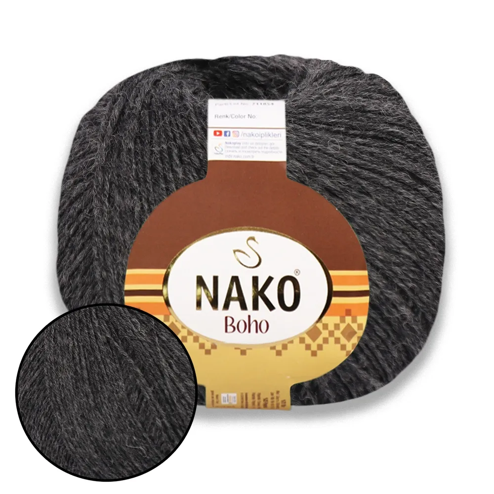 Nako Boho, Темно-сірий №23921 – купити | Candy Yarn