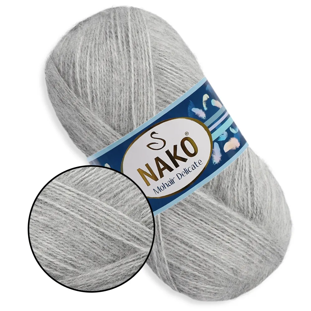 Nako Mohair Delicate, Світло-сірий №195 – купити | Candy Yarn
