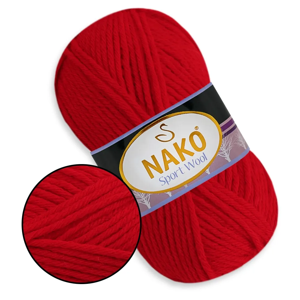 Nako Sport Wool, Красный №4738 – купить | Candy Yarn