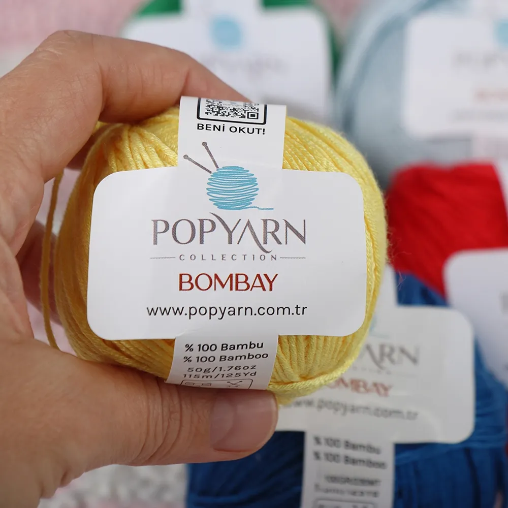 Popyarn Bombay, Белый №1 – купить | Candy Yarn