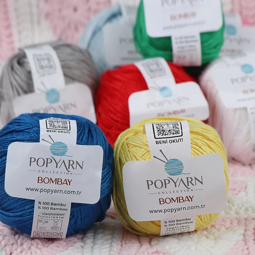 Popyarn Bombay, Джинсовый №196 – купить | Candy Yarn