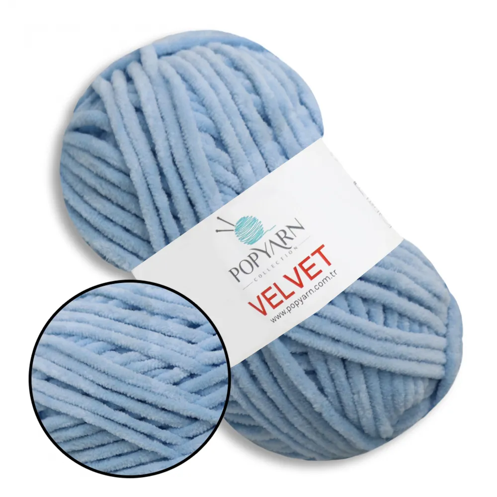 Popyarn Velvet, Голубой №003 – купить | Candy Yarn