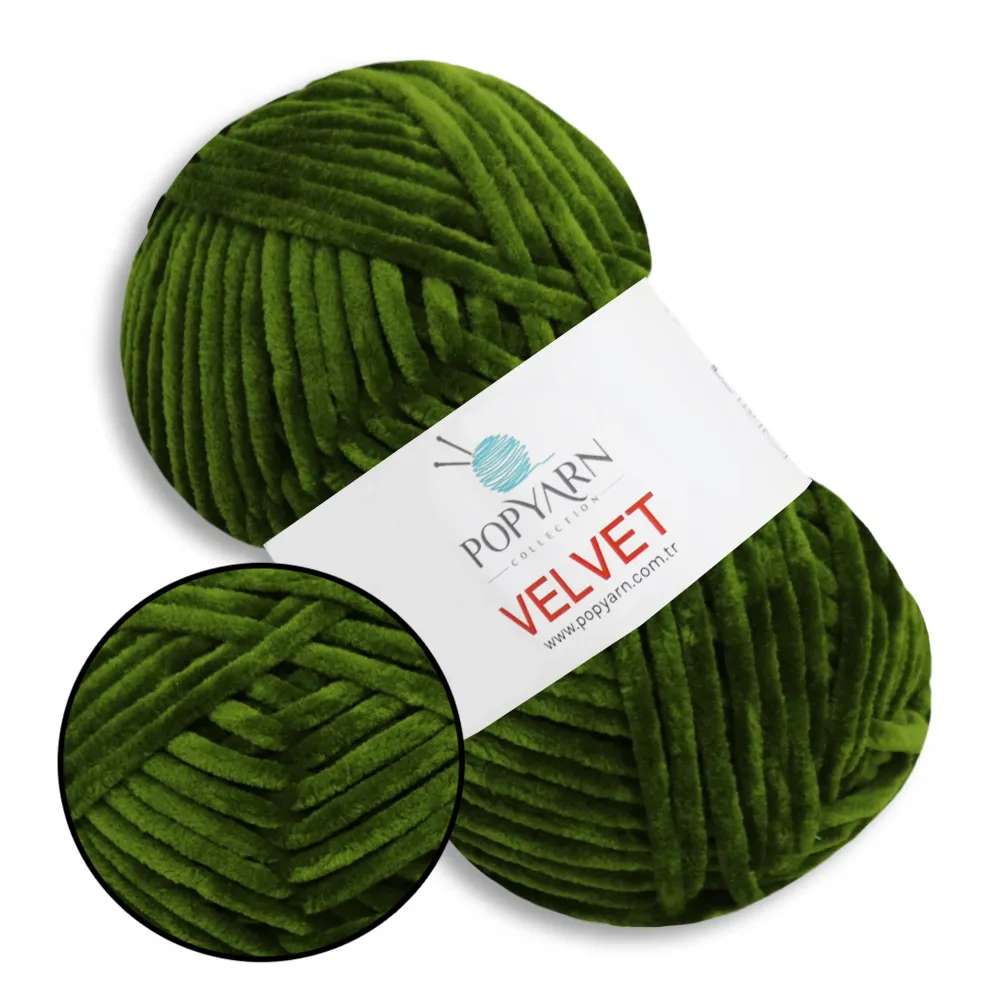 Popyarn Velvet, Хакі №020 – купити | Candy Yarn