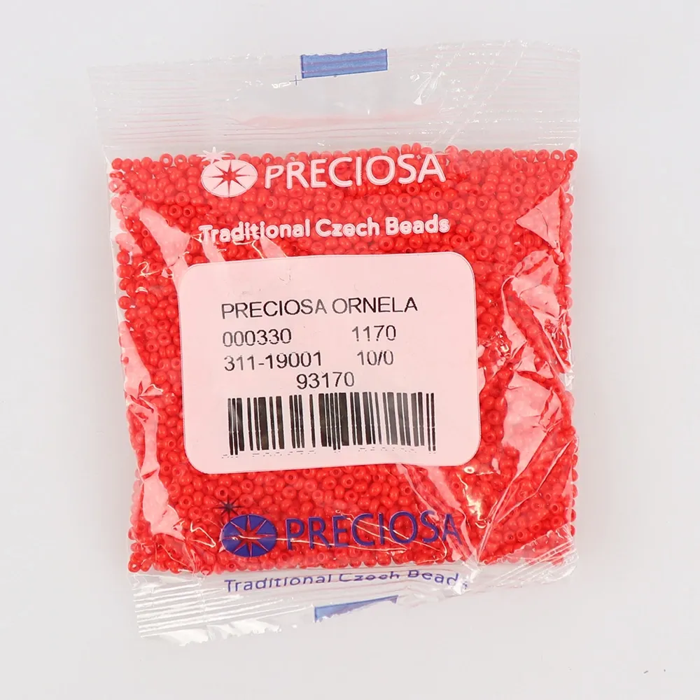 Бісер чеський Preciosa10, 50 г, №204-31119/93170, натуральний непрозорий, червоний – купити | Candy Yarn