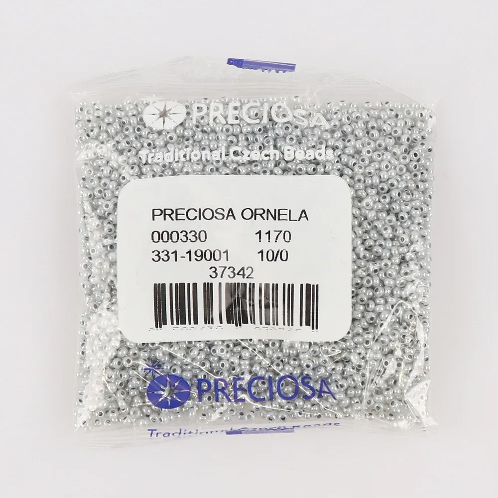 Бісер чеський Preciosa10, 50 г, №523-33119/37342, алебастр, світло-сірий – купити | Candy Yarn
