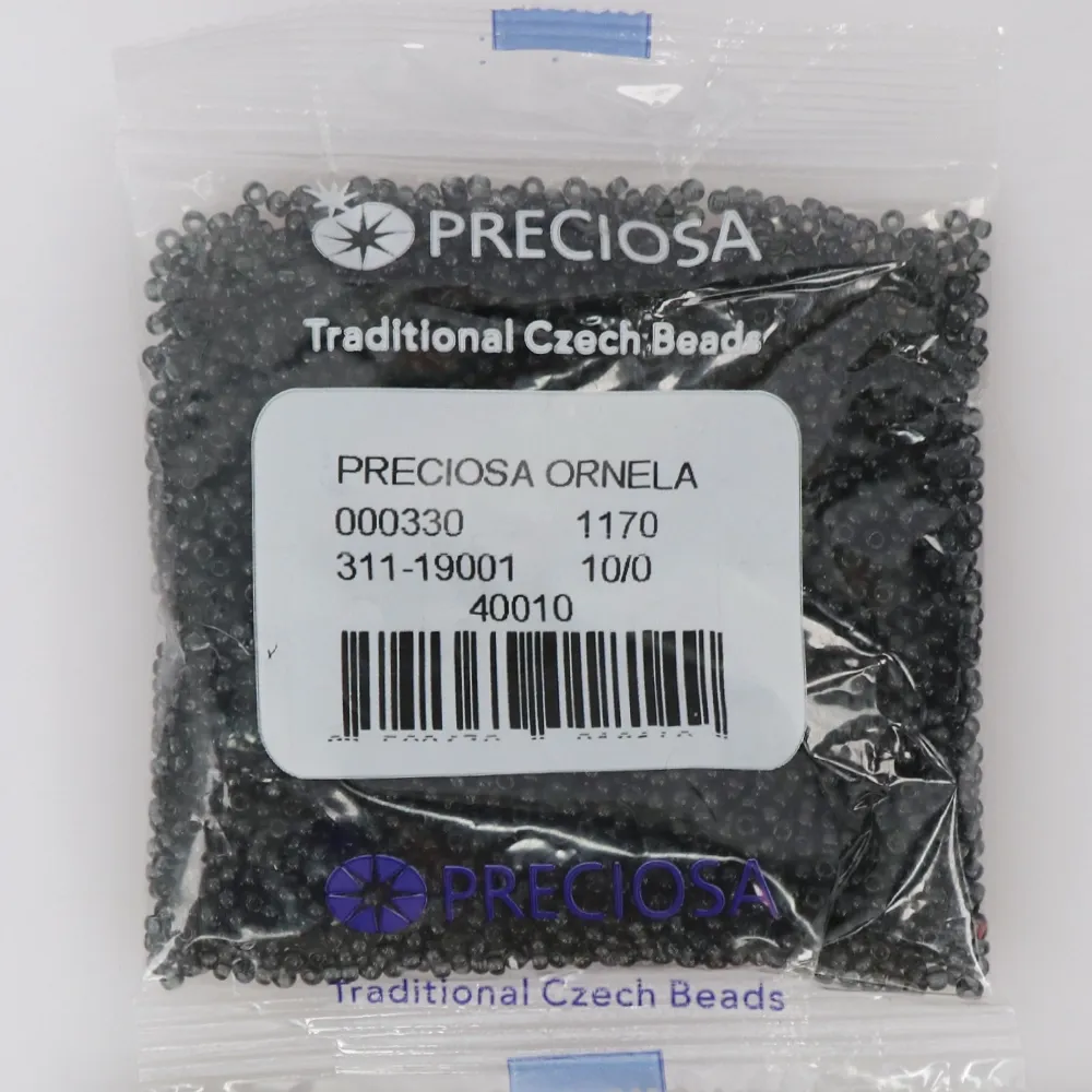 Бісер чеський Preciosa 10, 50 г, №31119/40010, прозорий, сірий – купити | Candy Yarn