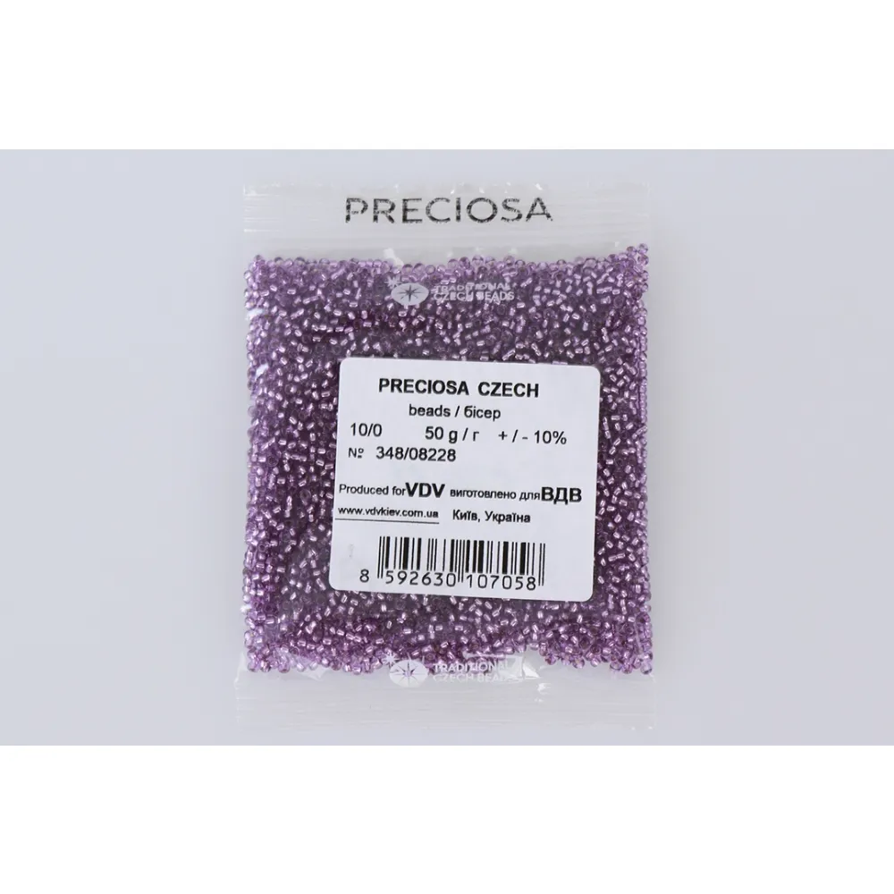 Бисер чешский Preciosa10, 50г, №348-33119/08228, хрусталь цветной, фиолетовый – купить | Candy Yarn