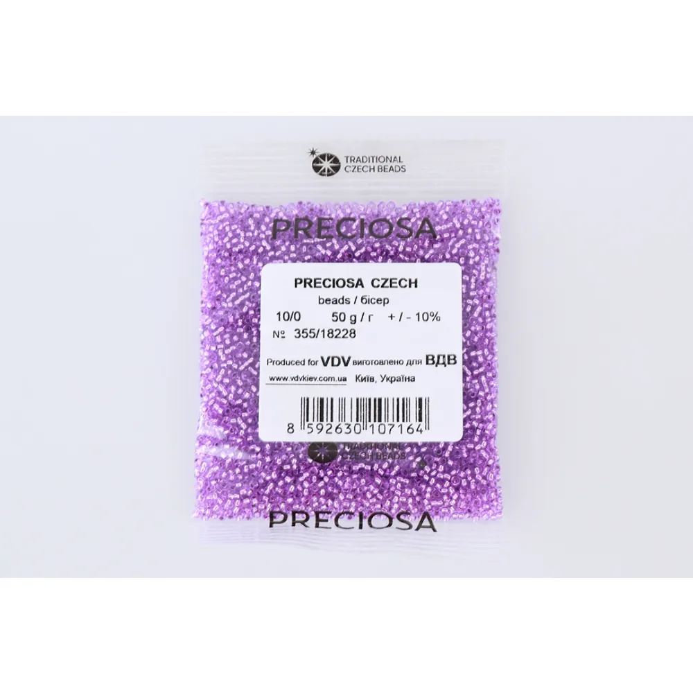 Бисер чешский Preciosa10, 50г, №355-33119/18228, хрусталь цветной, фиолетовый – купить | Candy Yarn
