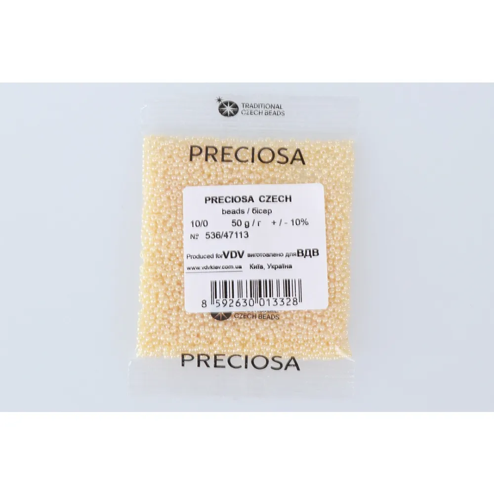 Бісер чеський Preciosa10, 50г, №536-33119/47113, перлинний, екрю – купити | Candy Yarn