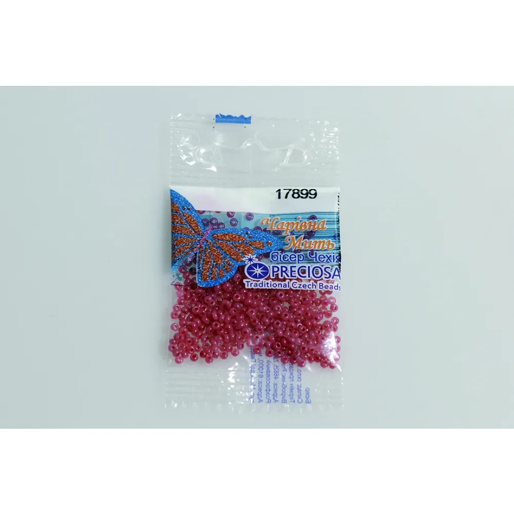 Бісер чеський Preciosa10, 5 г, 17899, алебастр кольоровий, рожевий – купити | Candy Yarn