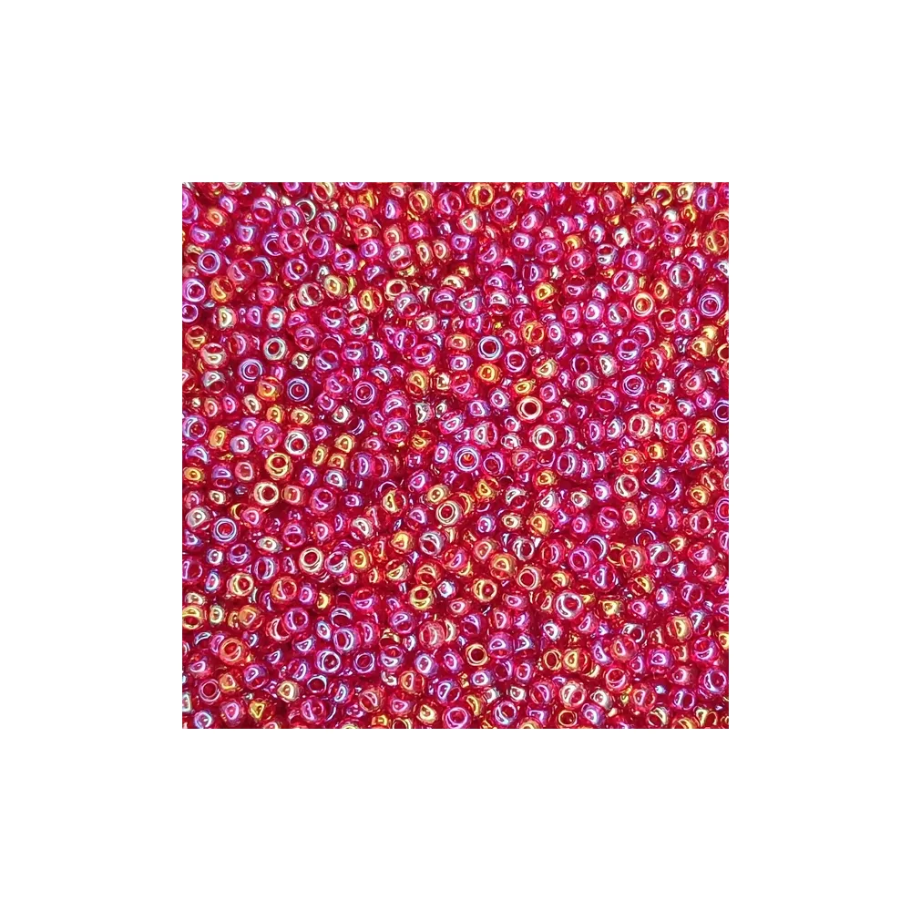 Бісер чеський Preciosa10, 5 г, 91090, прозорий райдужний, червоний – купити | Candy Yarn