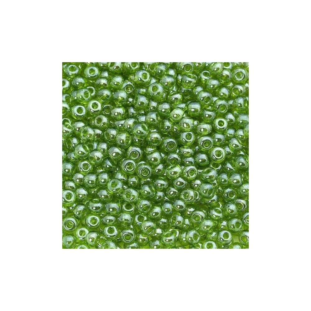 Бисер чешский Preciosa10, 5 г, 56430, прозрачный, зеленый – купить | Candy Yarn