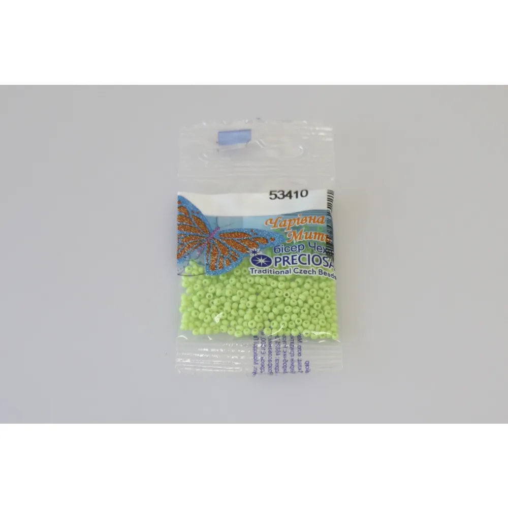 Бісер чеський Preciosa10, 5 г, 53410, натуральний непрозорий, салатовий – купити | Candy Yarn