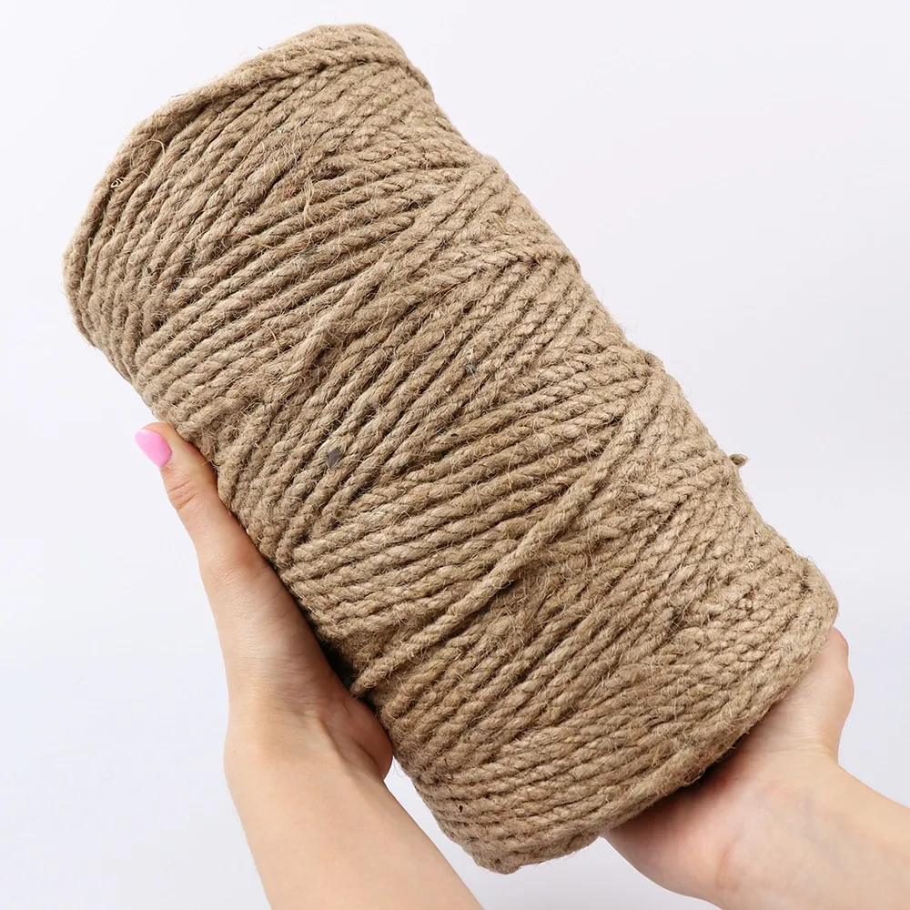 Шнур джутовый крученый, 4 мм для рукоделия, 1 м – купить | Candy Yarn