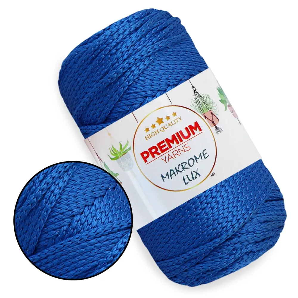 Шнур полиэстеровый 2мм, Premium Yarn Makrome Lux, Электрик 829 – купить | Candy Yarn