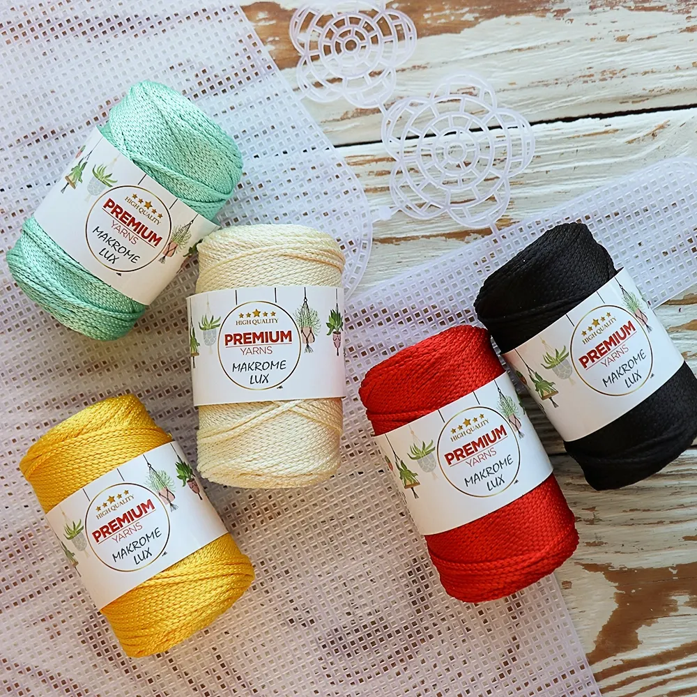 Шнур полиэстеровый 2мм, Premium Yarn Makrome Lux, Электрик 829 – купить | Candy Yarn