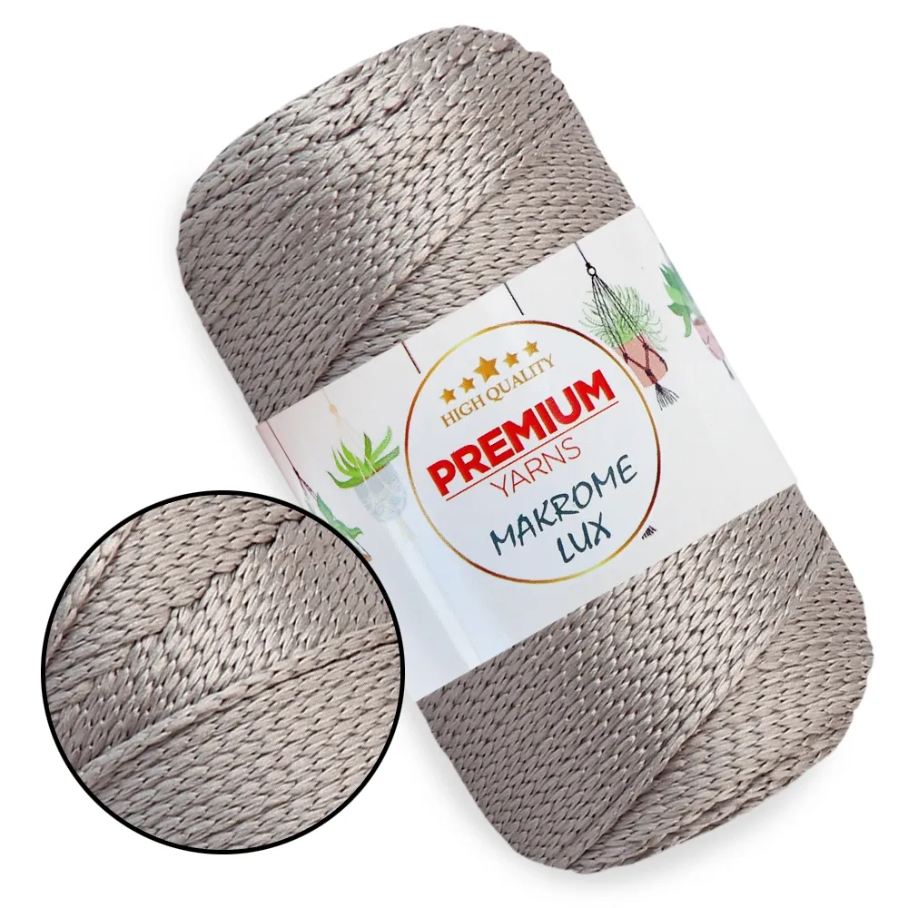 Шнур полиэстеровый 2мм, Premium Yarn Makrome Lux, Серый №850 – купить | Candy Yarn