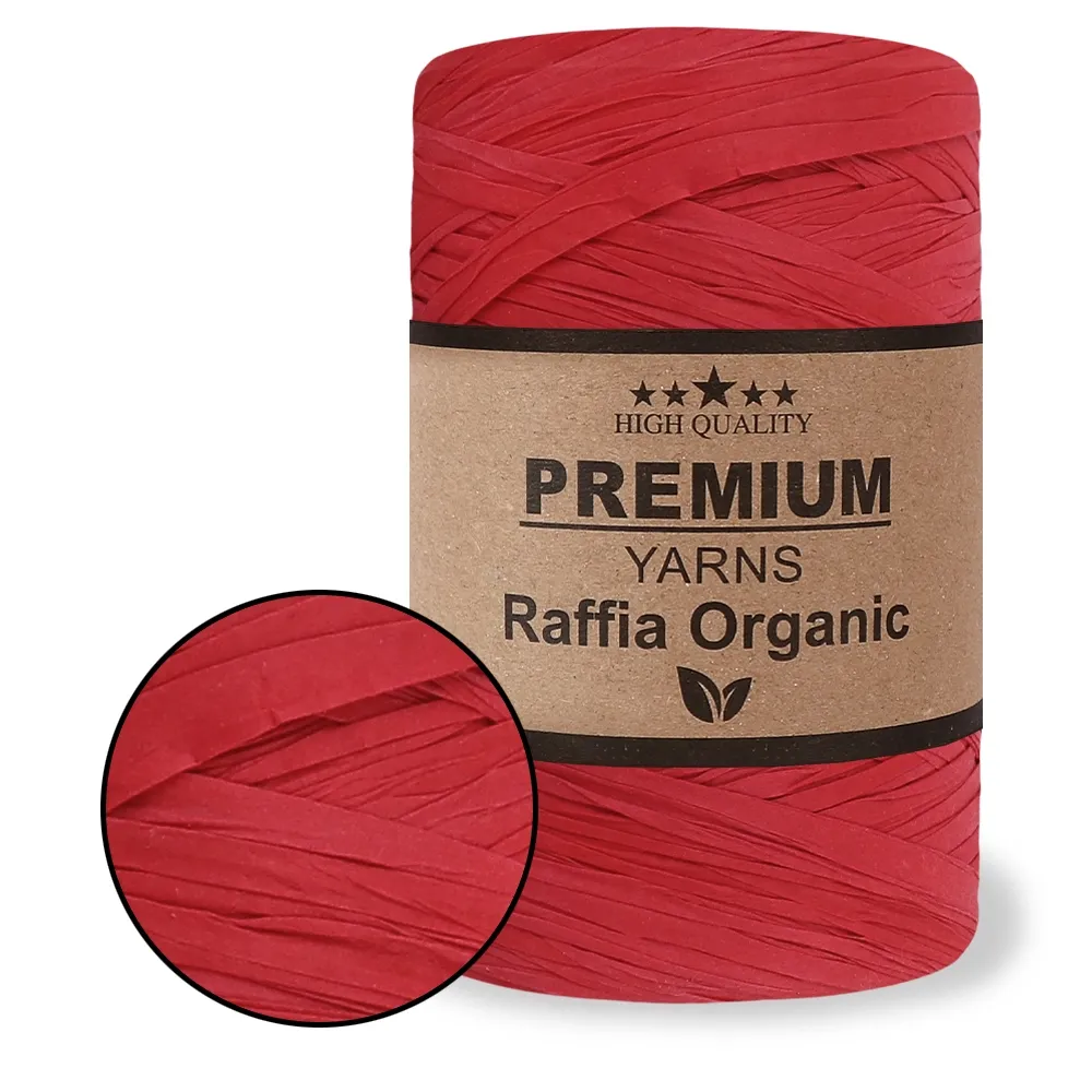 Premium Yarn Raffia Organic, Красный №02 – купить | Candy Yarn