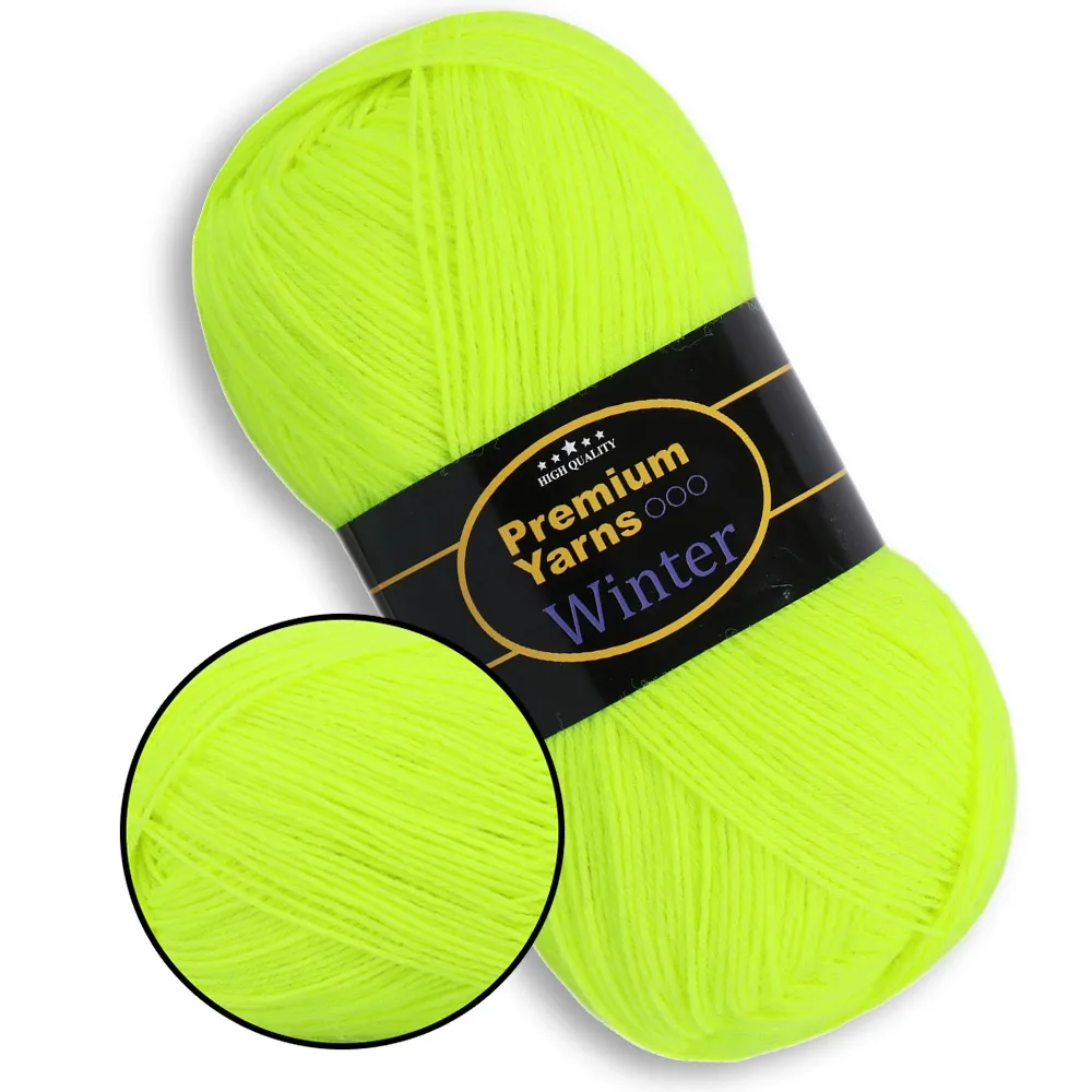 Premium Yarn Winter, Желтый неон №608 – купить | Candy Yarn