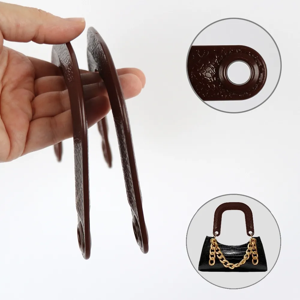 Ручки для сумки, 15*13см, коричневые, пластик, пара – купить | Candy Yarn