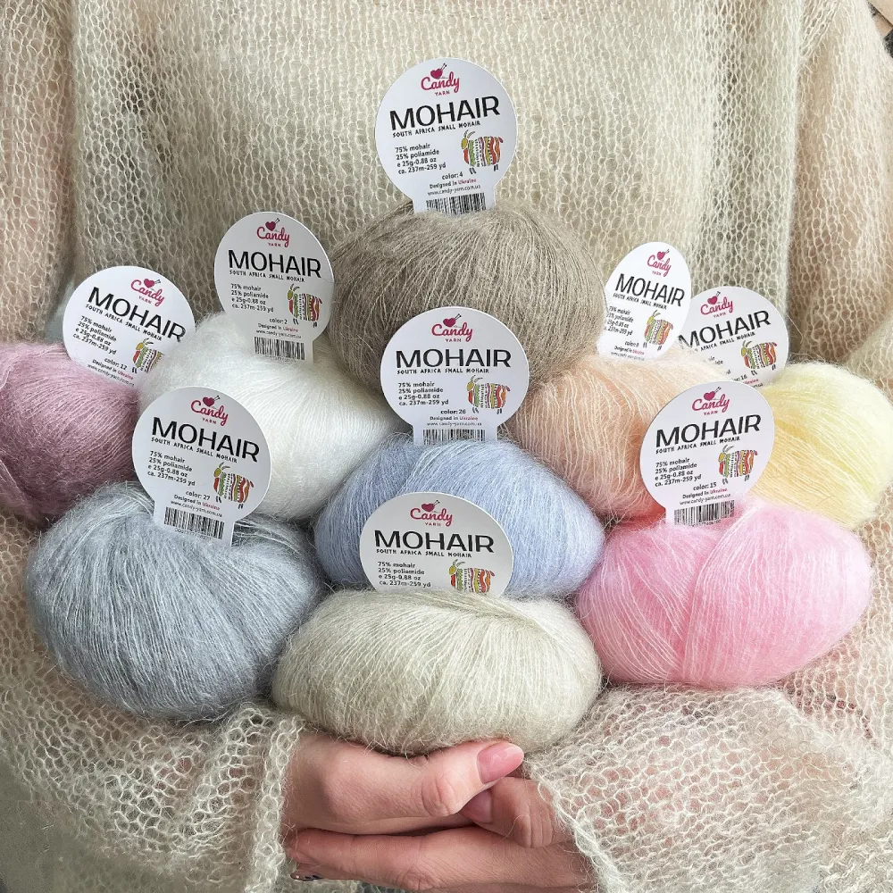 Candy-Yarn Mohair 75%, Кирпичный №01 – купить | Candy Yarn