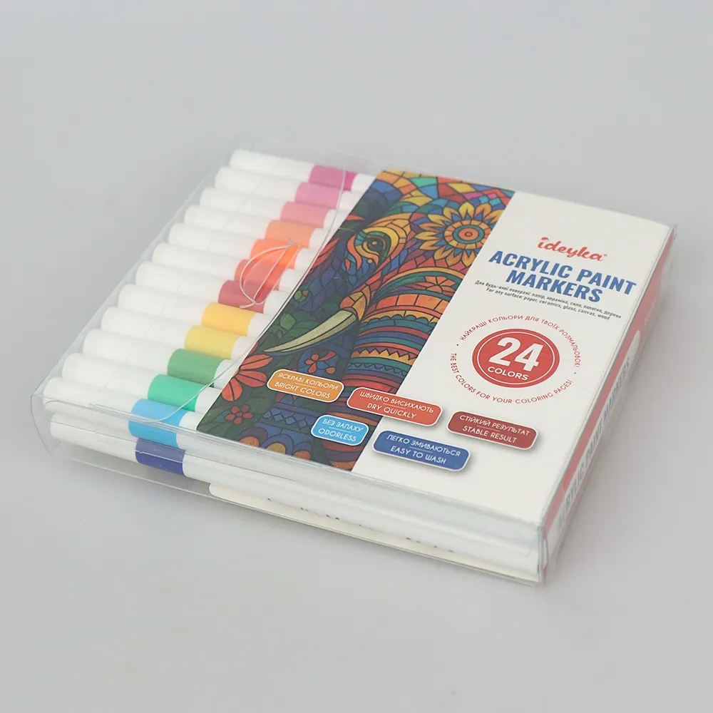 Набор акриловых маркеров, 24 цветов M024 – купить | Candy Yarn