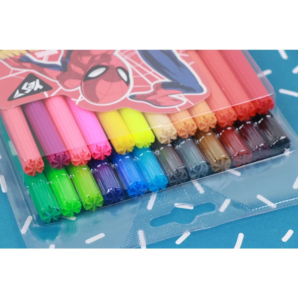 Фломастеры 24 цветов Marvel.Spiderman, YES – купить | Candy Yarn