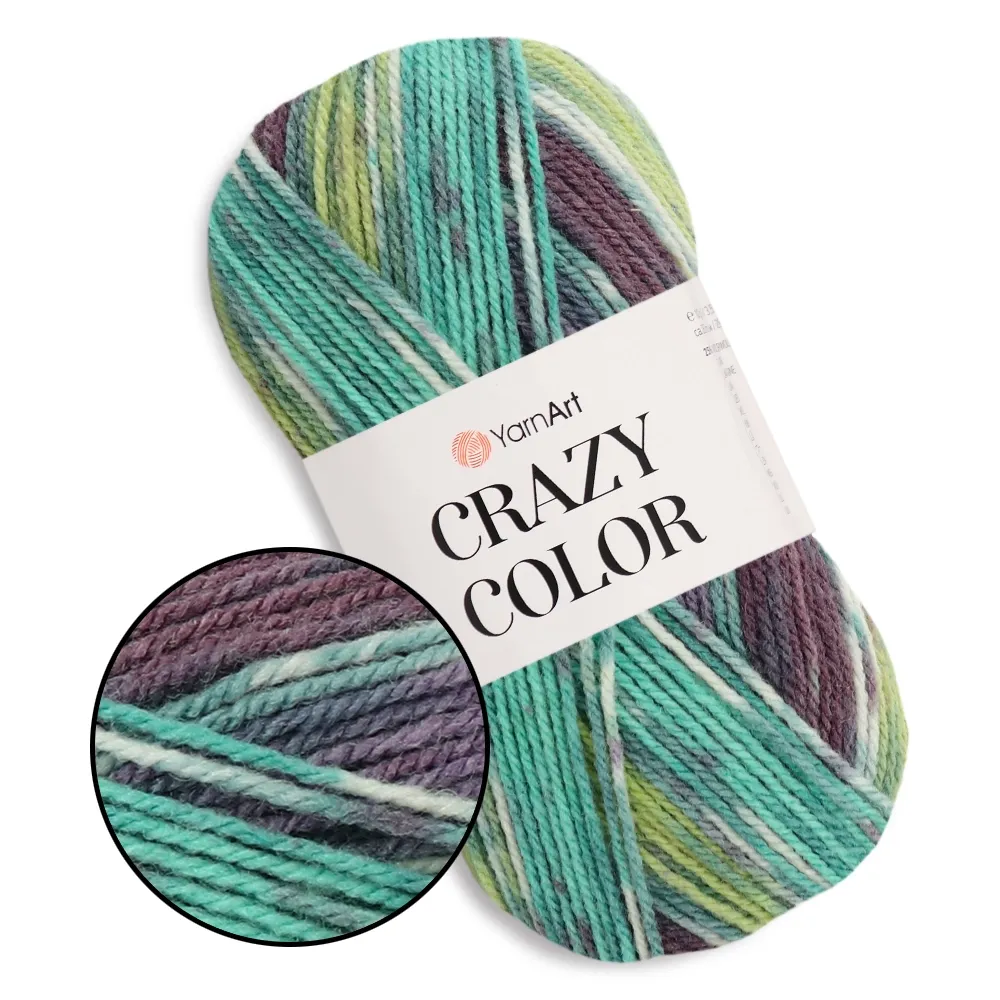 YarnArt Crazy Color / Крейзі Колор, 100г/260м пряжа вовна з акрилом – купити | Candy Yarn