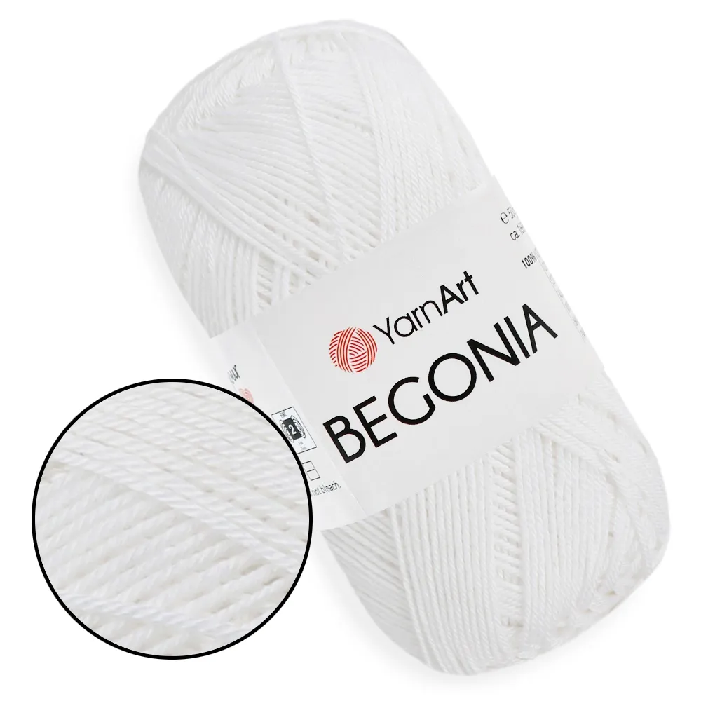 YarnArt Begonia, Супер белый №1000 – купить | Candy Yarn
