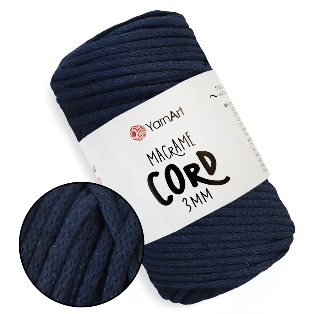 YarnArt Macrame Cord 3mm, Темно-синий №784 – купить | Candy Yarn