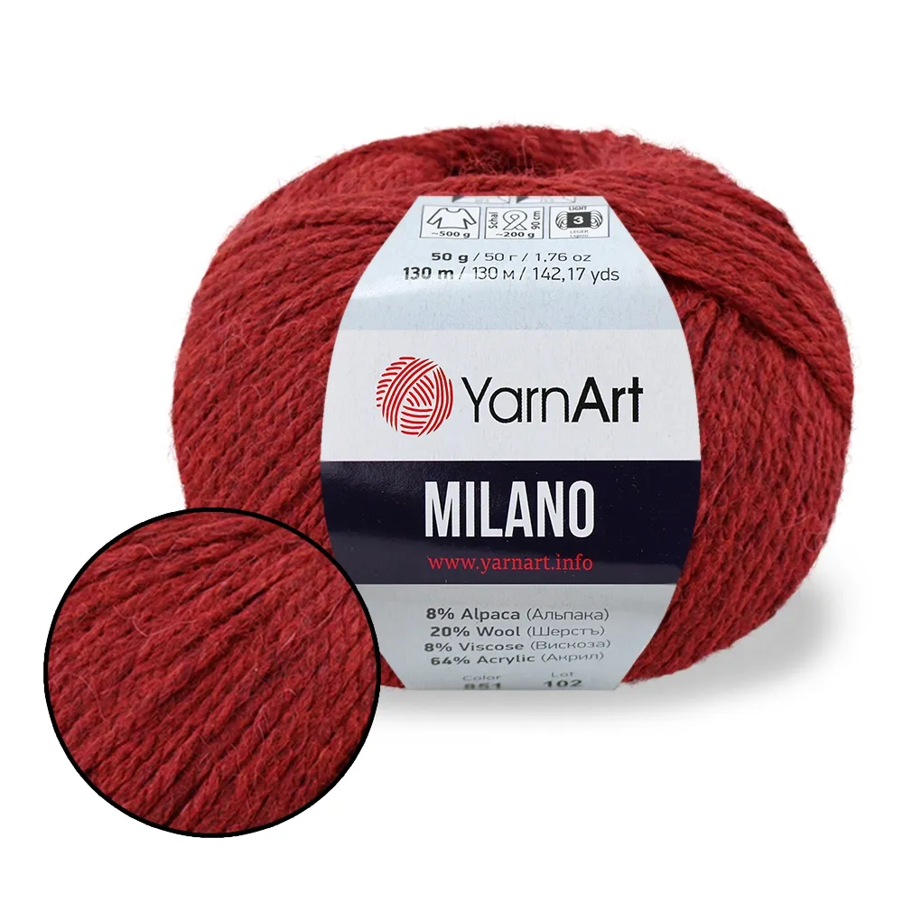 YarnArt Milano, Червоний №862 – купити | Candy Yarn