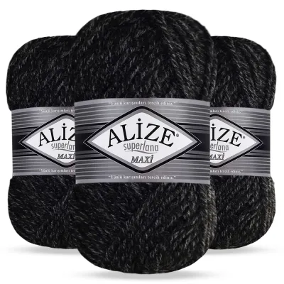 Упаковка Alize Super Lana Maxi/Супер Лана Максі, напіввовняна зимова пряжа