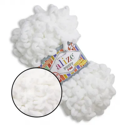 Alize Puffy Fine NEW, Білий №55