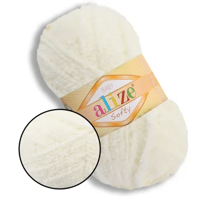 Alize Softy / Алізе Софті, 50г/115м плюшева пряжа для в'язання спицями та гачком