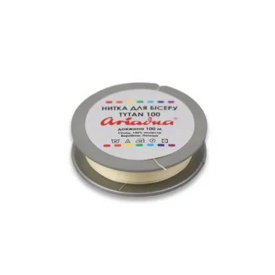 Нитка бісерна TYTAN 100, молочна, 100м 8G-77