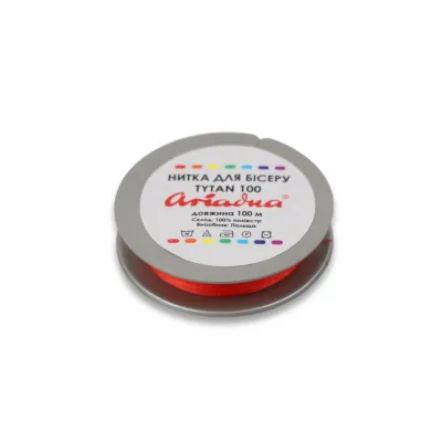 Нитка бісерна TYTAN 100, червона, 100м 8G-78