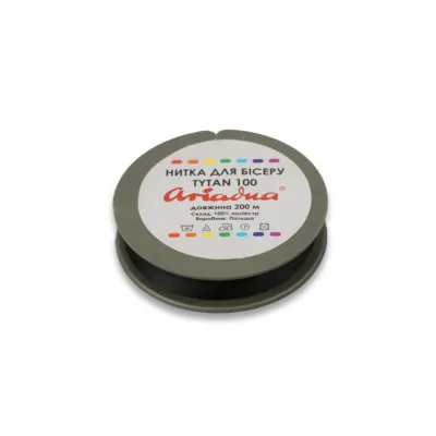 Нитка бісерна TYTAN 100, чорна, 200м 8G-82