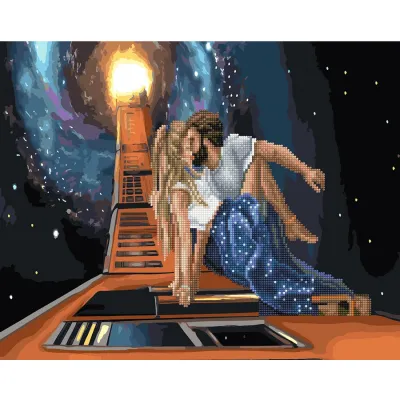 Комбінована Алмазна мозайка 40*50 "Разом в стратосферу" №1185, Brushme