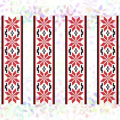 Флізелін водорозчинний з малюнком "Чорне та червоне", К 244, 20*30см, Confetti