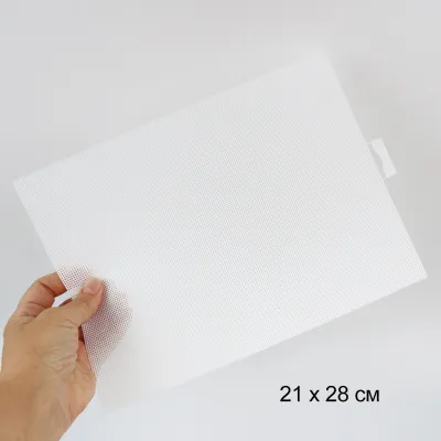 Пластиковая канва, белая, 30*20см, ячейка 2.5мм