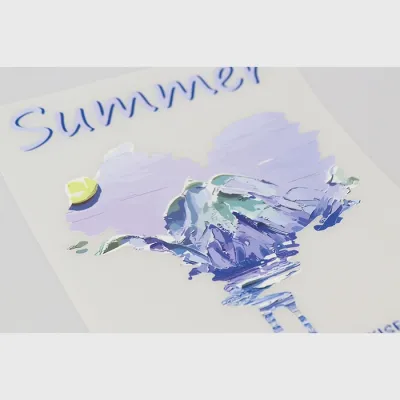 Термонаклейки для одежды, Сердечки Summer, 2шт, фиолетовые, ZJ311, 21*15 см, 7*5 см