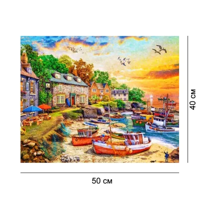 Алмазна мозайка без підрамника 40*50 "Річковий порт" №DW4003, Китай