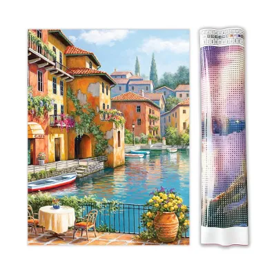 Алмазна мозайка без підрамника 30*40 "Італійська гавань" №FJ01384, Китай