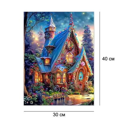 Алмазна мозайка без підрамника 30*40 "Казковий будиночок" №DW742, Китай