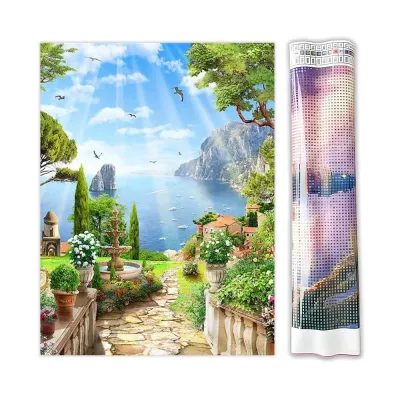 Алмазна мозайка без підрамника 30*40 "Сад біля моря" №DW301, Китай