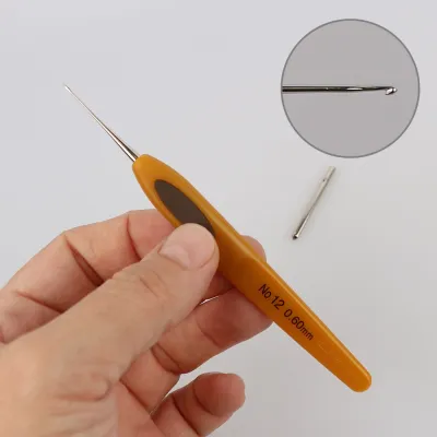 Гачок металевий з м'якою ручкою №12 0.60мм, CLOVER Soft Touch