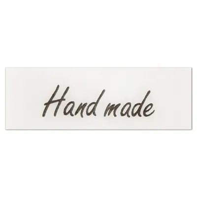 Бирка силіконова пришивная Hand made 15*45 мм