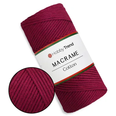 Пряжа Hobby Trend Macrame Cotton, хлопковый шнур макраме 2мм