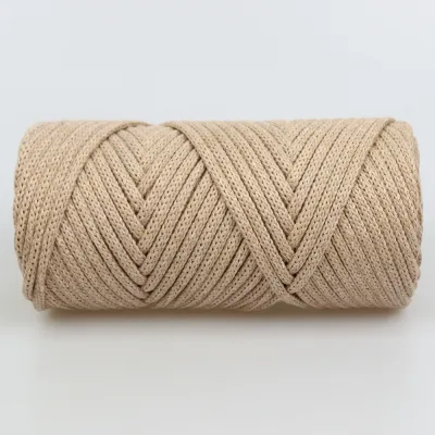 Пряжа Hobby Trend Maxi Cotton, Персикова пудра №31 - бавовняний шнур 4мм для плетіння макраме